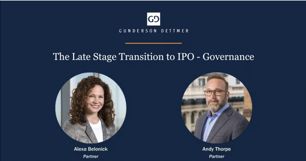 The Late-Stage Transition to IPO - Governance